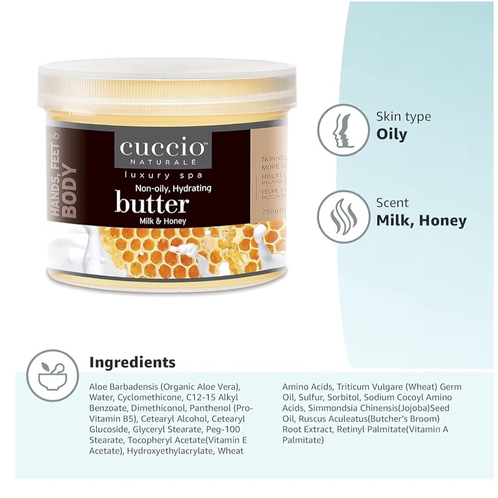 Cuccio Naturale Milk and Honey Butter Blend for Hands, Feet, and Body 26 Ounces - Picture 2 of 6